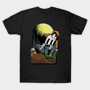 Skeleton Skateboar Moon T-Shirt